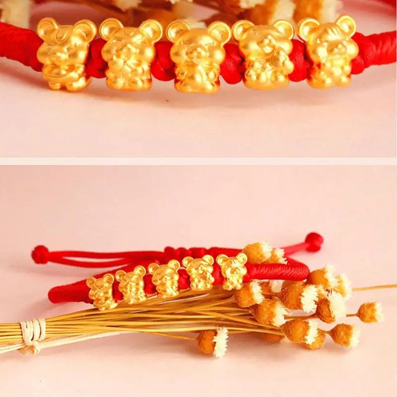 2020 Wufu крыса переводной бисер красный веревочный браслет китайский новый мини