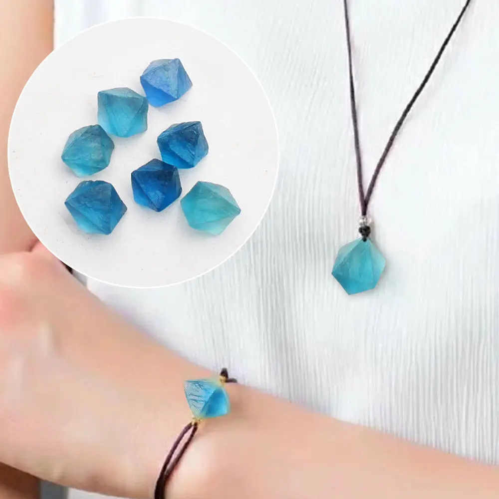 1 шт. натуральный прозрачный синий флюоритовая Хрустальная точка октаэдр грубые