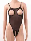 Для женщин прозрачные сетчатые сексуальное женское белье боди с открытой спиной без косточек с вырезами со стрингами комбинезон Эротическое Сексуальное белье-Пижама