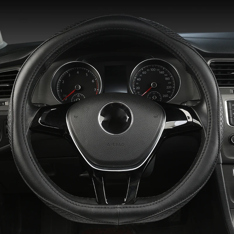 

Genuine Leather D Shape Car Steering Wheel Cover For Nissan Qashqai J11 Nissan X-trail T32 Golf 7 Tiguan 2020 Kia Optima K5