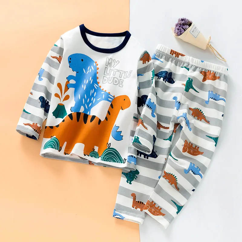 dinosaur SAILEROAD/Детские пижамы для мальчиков; милый пижамный комплект с полярным медведем; пижамы с принтом животных; детская пижама; infantil; детская одежда для сна - Цвет: dinosaur
