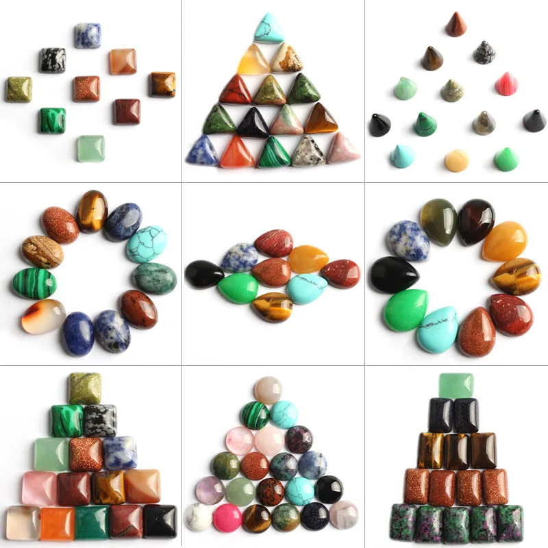 10/20 шт. женские круглые кабошоны из натурального камня | Украшения и аксессуары