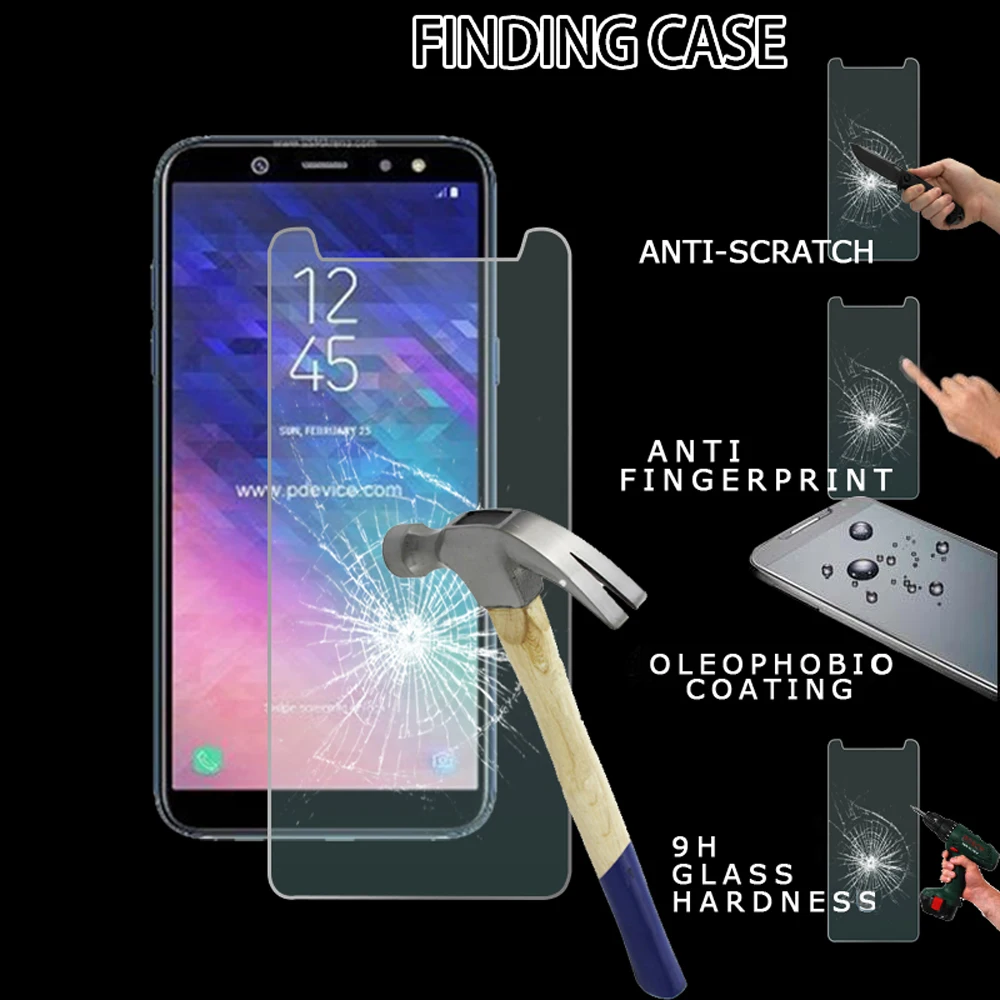 Защитная пленка из закаленного стекла подходит для Samsung Galaxy A5/A6/Feel 2/J2 Pure/J6/On6