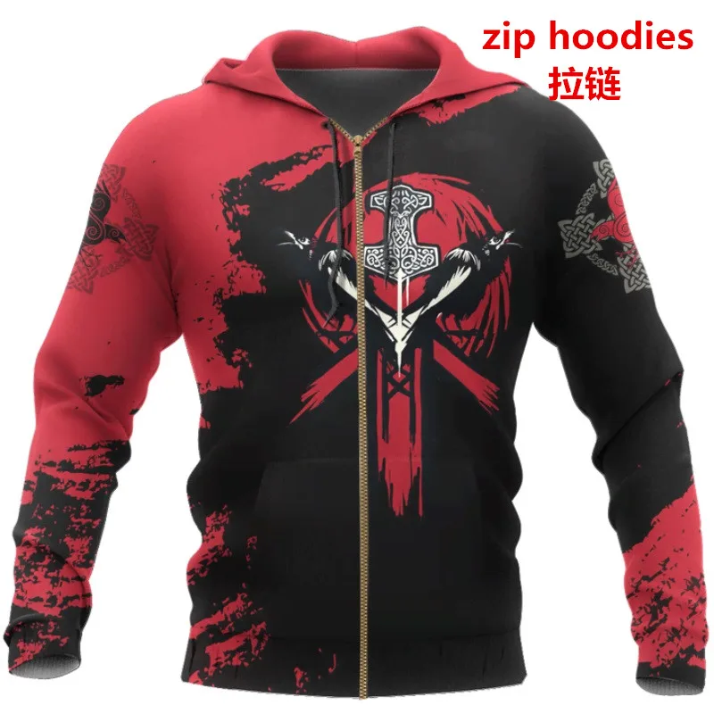 

New sports crazy viking warrior pattern 3d tattoo print hoodie Harajuku hooded sweatshirt autumn fashion hoodie
