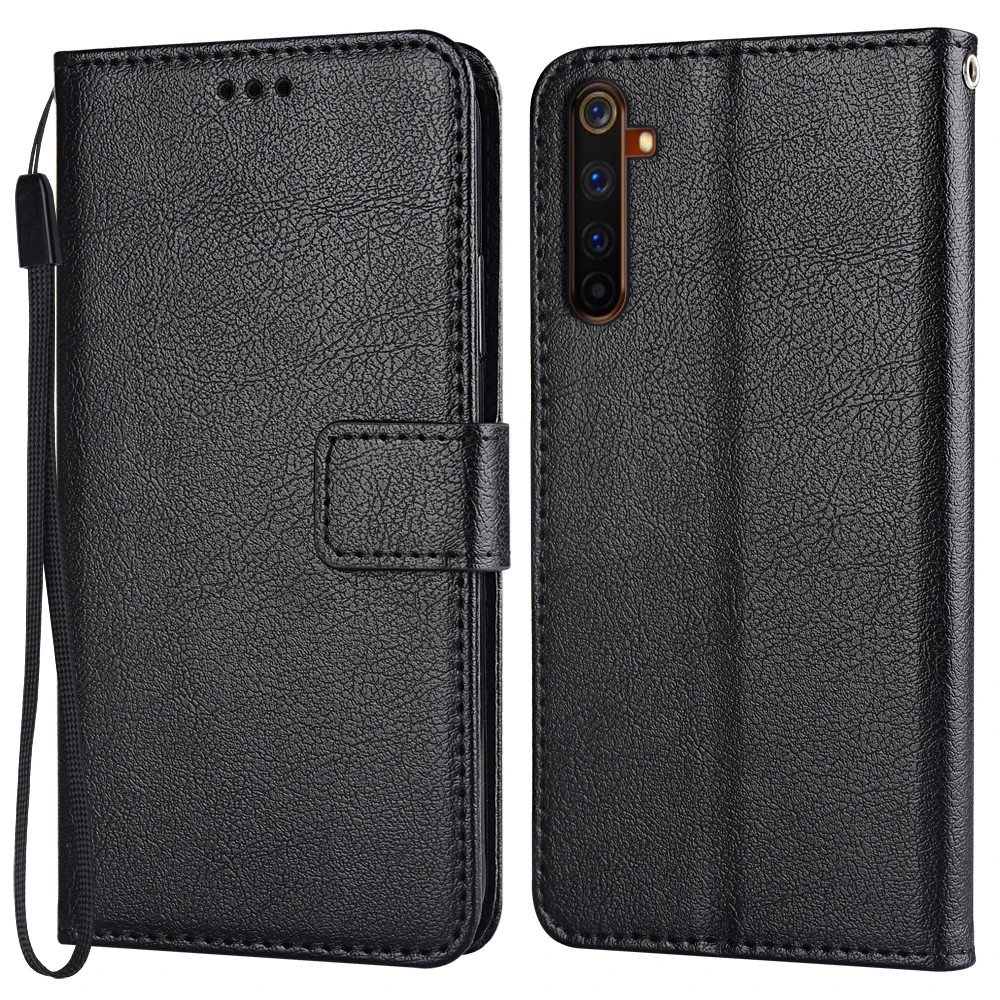 Чехол-портмоне с откидной крышкой из искусственной кожи чехол для Realme 6 Pro RMX2061 RMX2063 с подставкой класса премиум Бизнес телефон кобуры в полоску защитную крышку