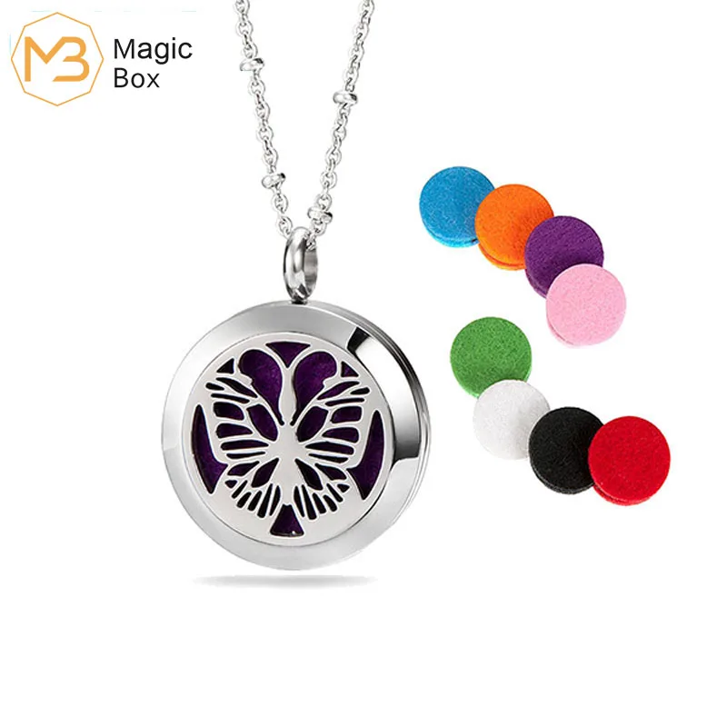 New Essential Oils Diffuser Aromatherapy Jewelry Love Necklace butterfly Pendants Locket Aroma Open Perfume | Украшения и