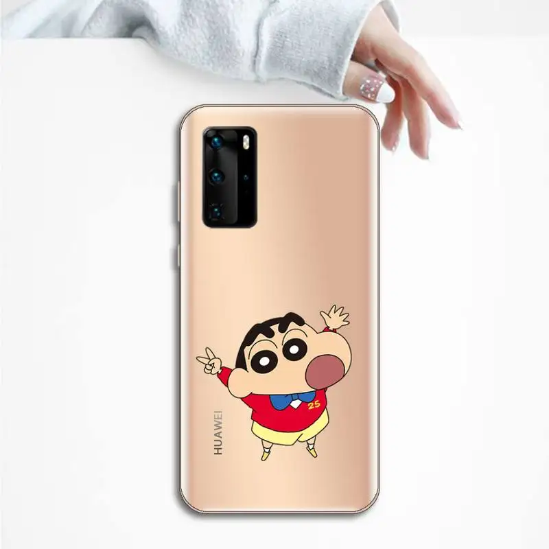 

Japan cartoon boy Crayon Shin-Chan friend Phone Case Transparent for huawei honor P 40 30 20 lite Pro 10 i 8 9 x p smart 2019