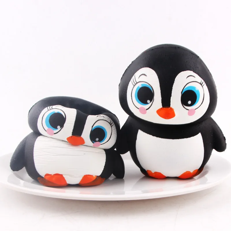 penguine girl Мягкие медленно растущие мягкие игрушки милые Kawaii Jumbo большой розовый единорог мультфильм животных мягкие игрушки Jumbo - Цвет: penguine girl