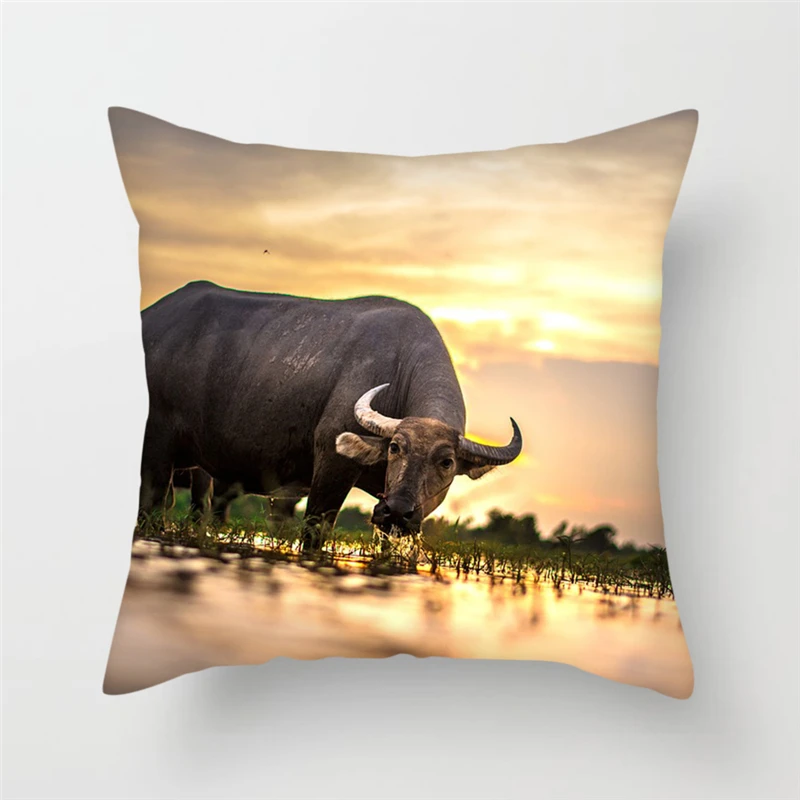 

Fuwatacchi Beautiful Animal Cushion Cover Romantic Style Elephant Pillow Cover Decor Home Sofa Chair Decorative Pillowcases