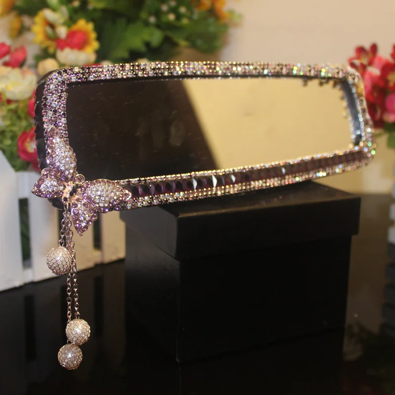 Кисточки с кристаллами для салона автомобиля зеркало заднего вида Bling разы в