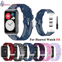 new canvas nylon watchband for huawei watch fit wrist replacement stripe sports bracelet strap for huawei fit smart watch band