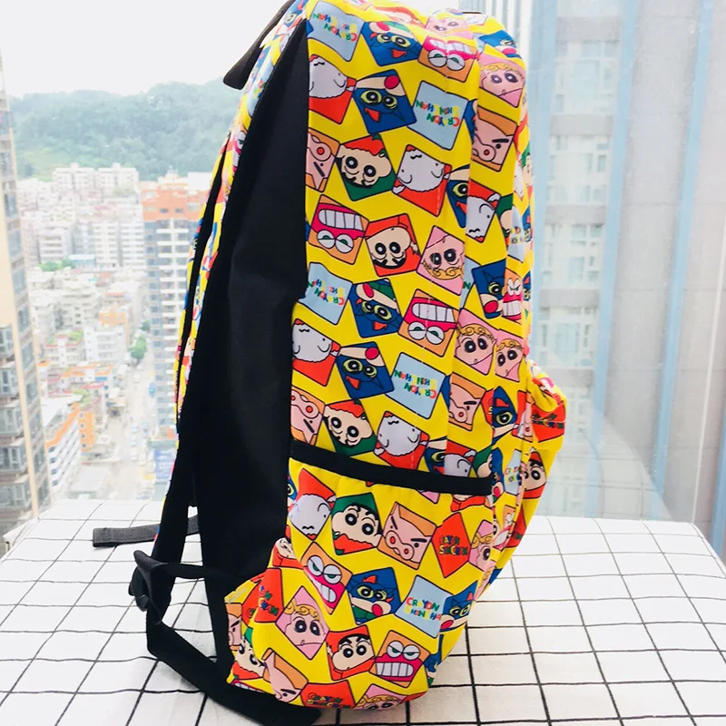 350g Cute Crayon Shin-chan Cartoon Canvas Backpack Travel Plush Kitty Bag