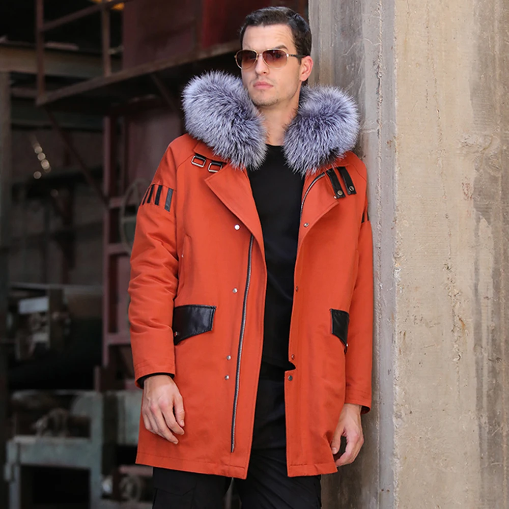 SANI 2019 натуральная черно бурая лиса меховая отороченная парка с капюшоном одежда