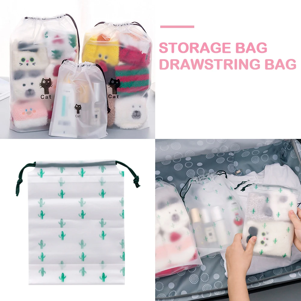 

10pcs Waterproof Drawstring Pouch Portable Shoes Bag Cute Travel Organizer
