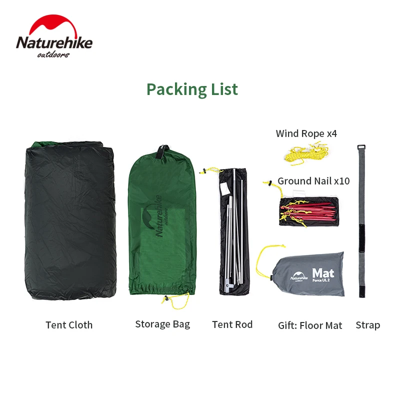 Палатка Naturehike Force UL Мужская Ультралегкая нейлоновая палатка для кемпинга 20D