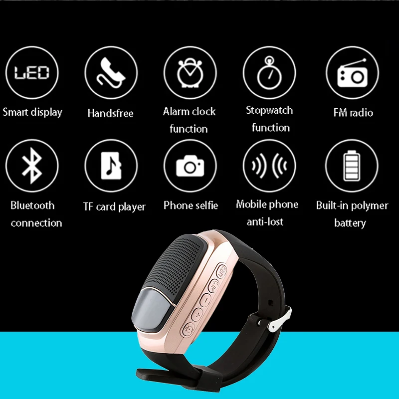 Часы с Bluetooth динамиком B90 многофункциональный портативный смарт-браслет |