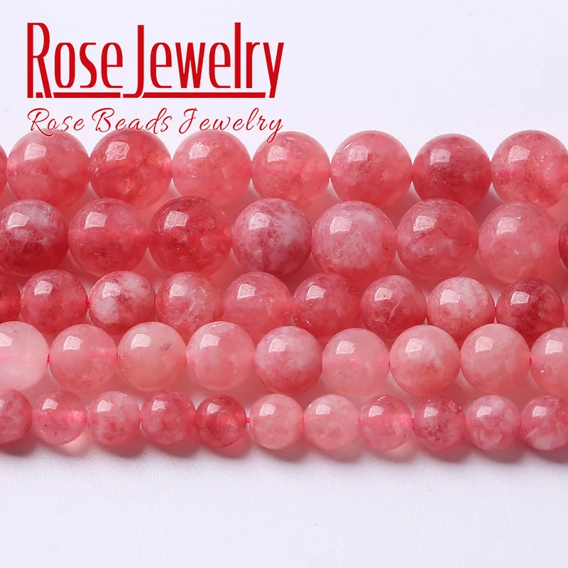 Бусины Из розового ангелита под натуральный камень круглые бусины с отверстием