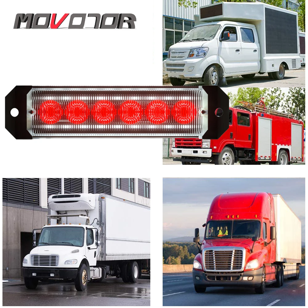 

2021 12V 24V DC Grille Strobe Red Emergency Lights 4 pcs for Van Trucks Motorcycle Snow Plows Cars Vehicles Safety Flashing