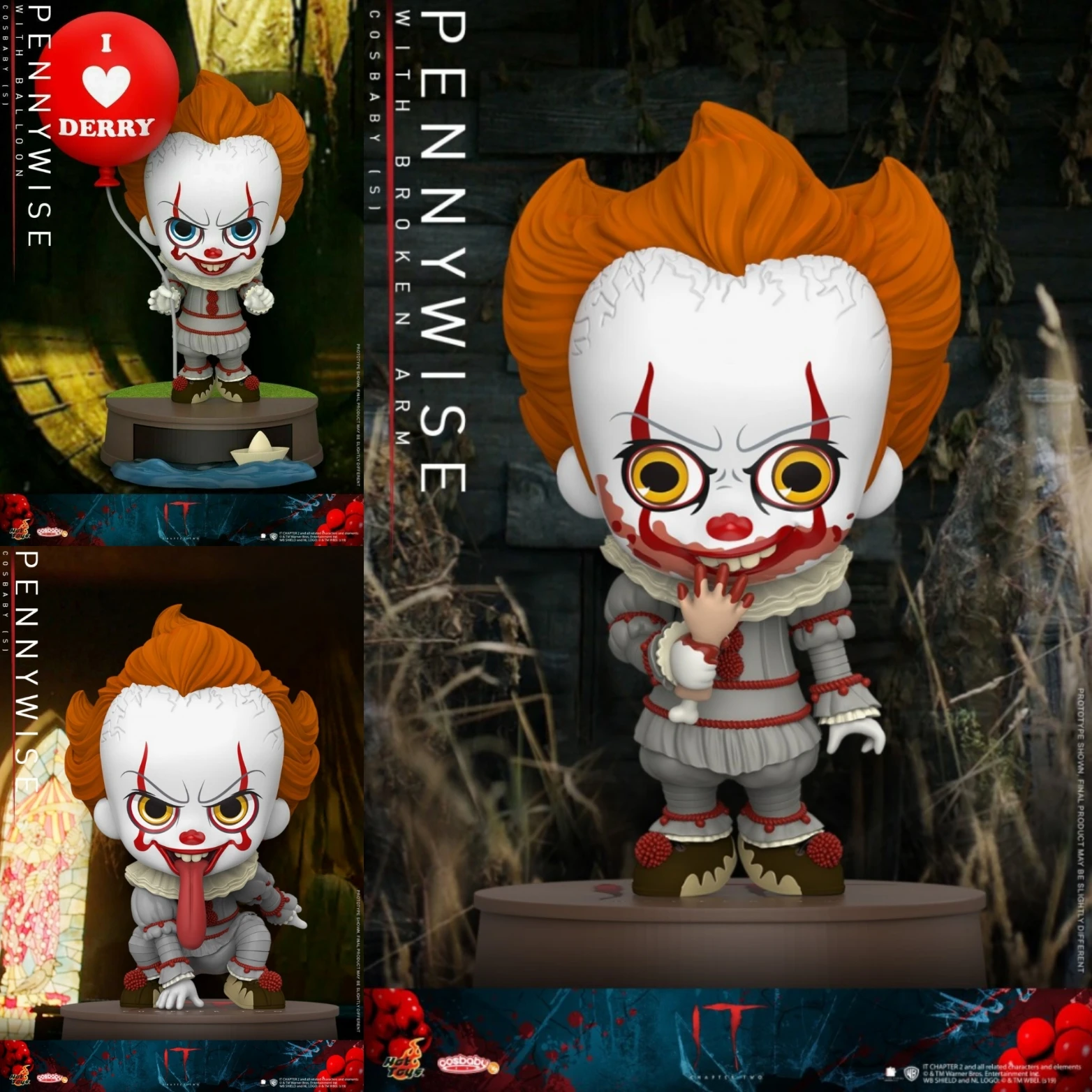 

HT Cosbaby Horror Clown Penny Wise Q Version Statue Desktop Decoration Fan Favorite Gift Collectible Action Figure Cosb686