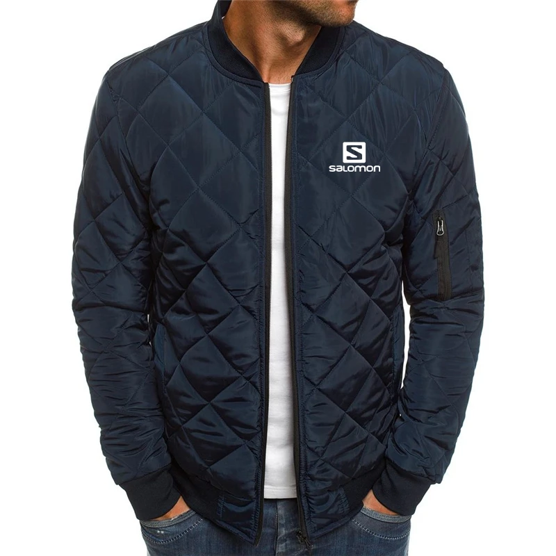 

Men's Solid Bomber Jacket Classic S Letter Print Jacket Zip Up Light Weight Warm Outerwear Outdoor Slim Fit Windbreaker Coat