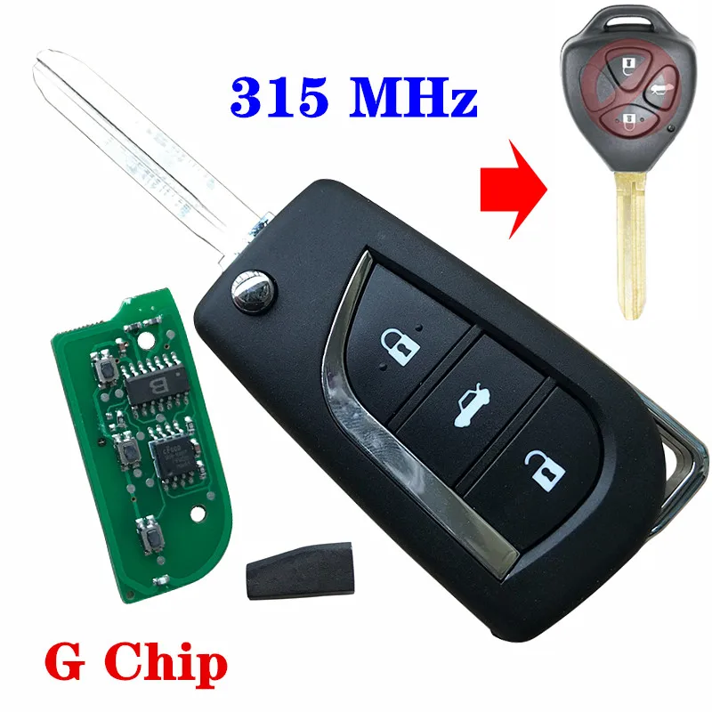 Пульт дистанционного управления модифицированный ключ с 3 кнопками 315 МГц 4D67G чип