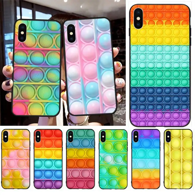 

Bubble Fidget Reliver Stress Phone Case for iphone 12 Mini SE 2020 5 5S 6 6S Plus 7 8 Plus X XR XS 11 Pro Max Fundas Coque cover