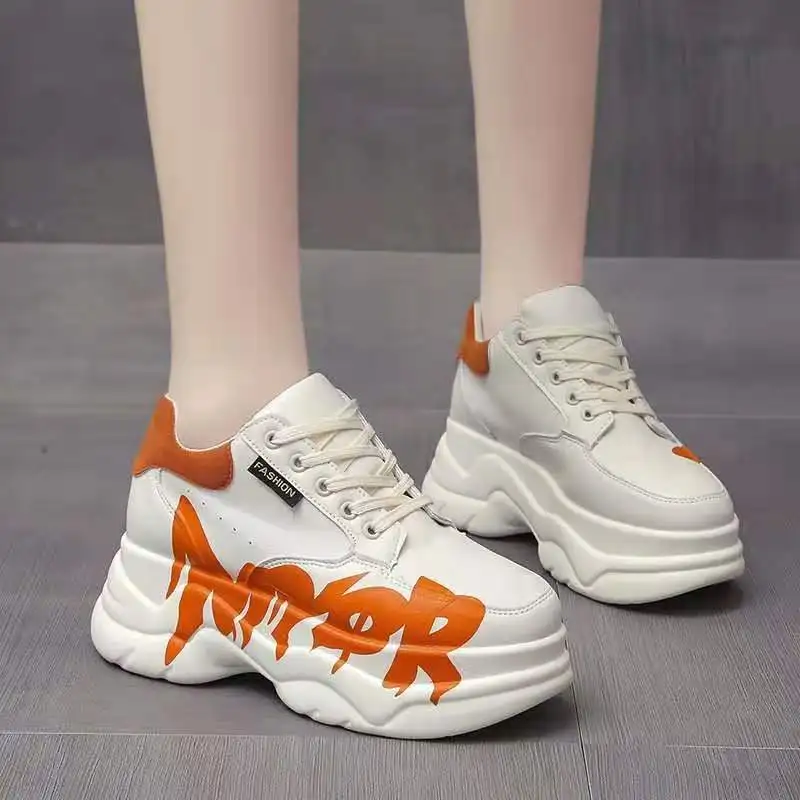 

2021 New Fashion Leisure Sports Shoes Muffin Heel Leisure Women Low Top Round Head Women Shoes Vulcanized Shoes Running Shoes