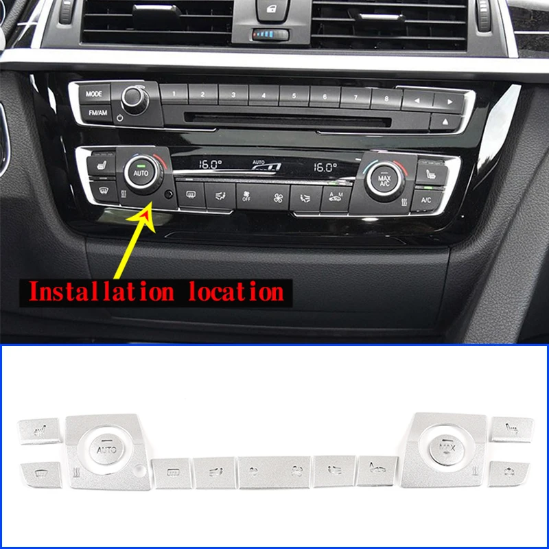 

For BMW 3 4 Series GT F30 F32 F33 F34 F36 2013-2018 Alloy Car Center Console Air Conditioning Button Decoration Cover Accessory