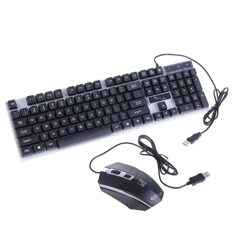 

Ergonomic Light Keyboard & 3D Mouse Kit Rainbow LED Gaming Equipment USB Charging Rechargeable For PS4