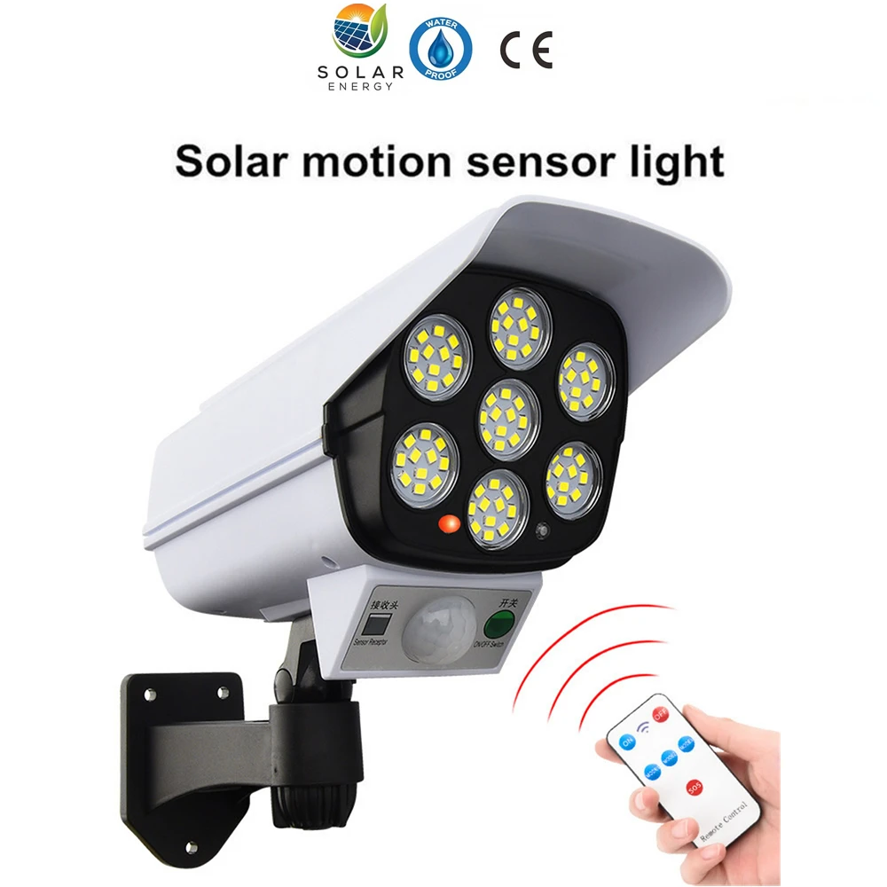 

remote solar fake monitor dummy camera light garden outdoors fairy decoration solaire lampara panel exterior spotlight yard wall