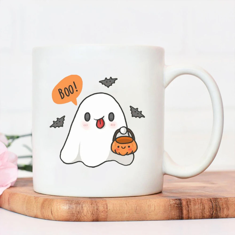 

Boo Ghost Mug Interesting Halloween Ceramic Cup Halloween Gift Ghost Cup Creative Nordic Coffee Cup with Handle
