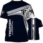 Футболка Triumph мужская с коротким рукавом, мотоциклетный спортивный гоночный костюм с 3D надписью, футболка с круглым вырезом в стиле хип-хоп вечерние вечерняя большая, 2021