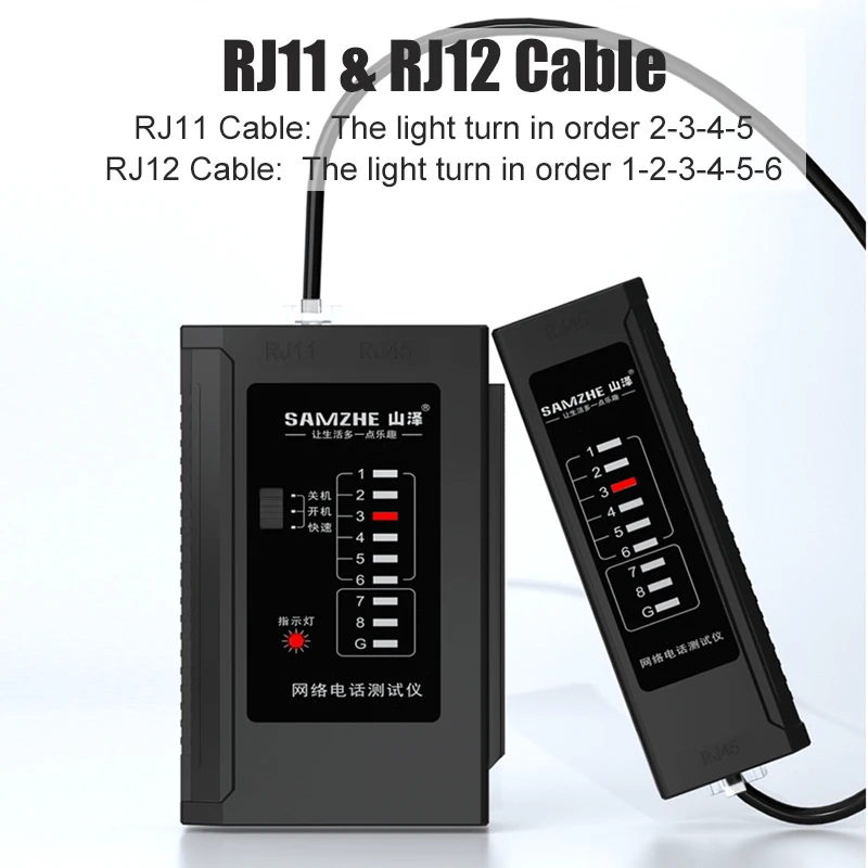 SAMZHE ручная версия сетевого кабеля тестер детектор RJ45 RJ11 RJ12 Cat6 Cat5 Lan кабель