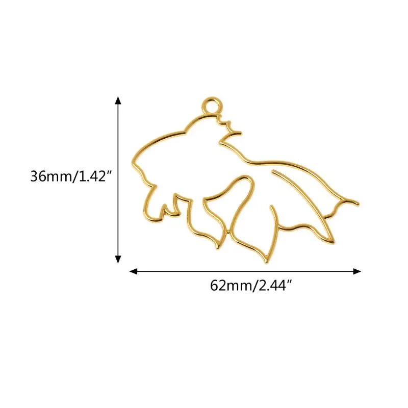 

5Pcs Goldfish Blank Frame Pendants Open Bezel Setting UV Resin Jewelry Making