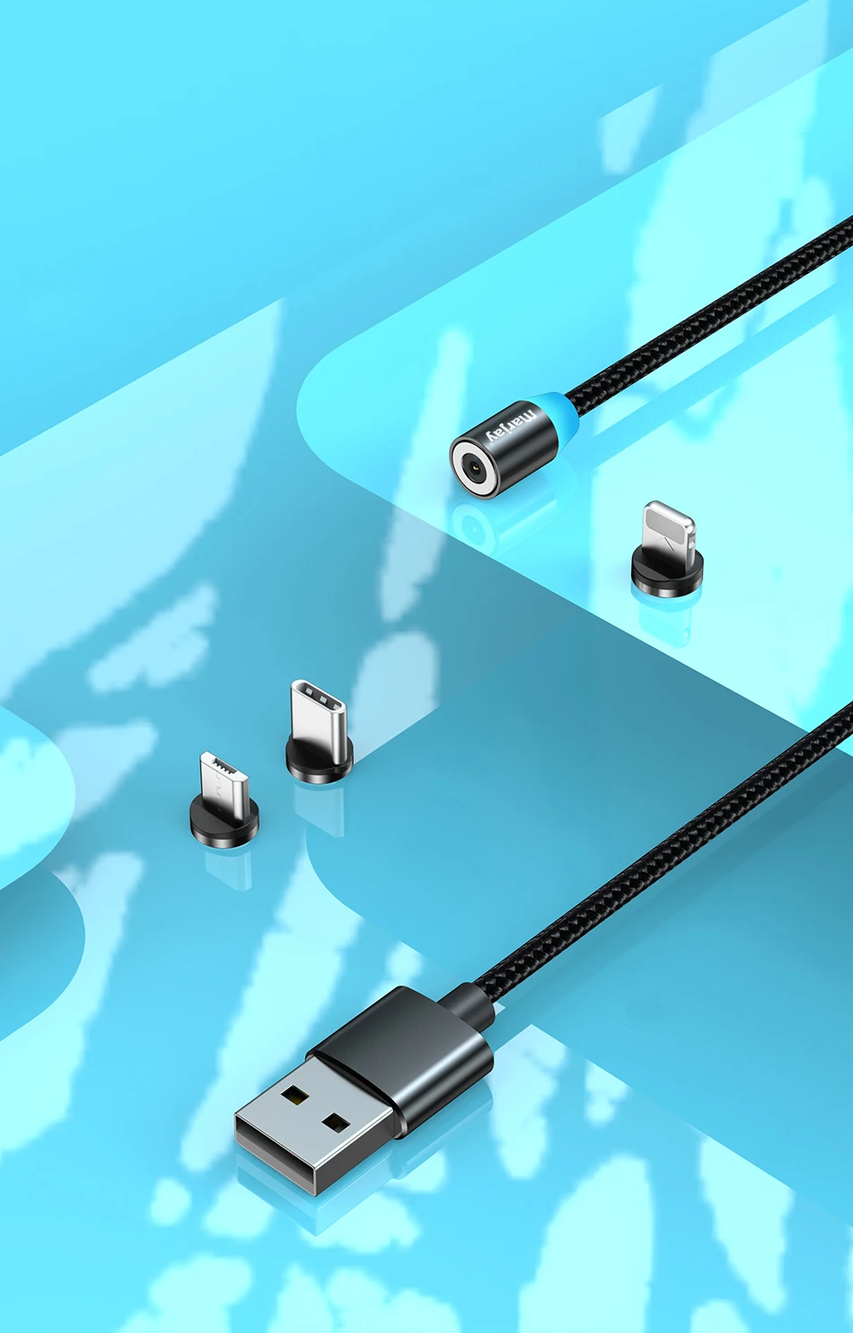 Marjay Магнитный кабель Micro usb type C кабель для iPhone samsung Android Быстрая зарядка магнит зарядное устройство мобильный телефон USB провод шнур