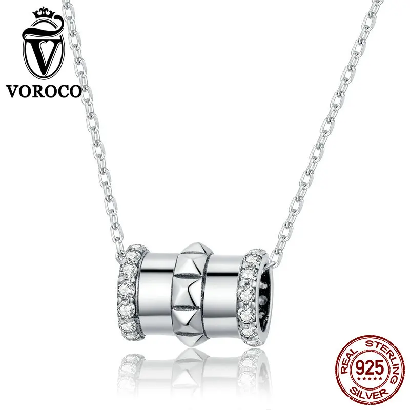 VOROCO 925 Sterling Silver Cool Small Waist Charm Pendant Necklaces for Women New Fashion Jewely Chokers Fine Jewelry | Украшения и