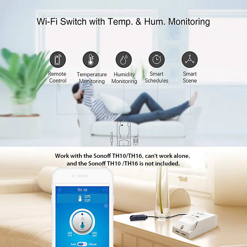 Датчик температуры и влажности SONOFF AM2301 домашний автоматический датчик