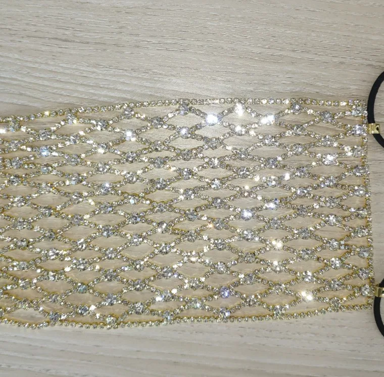 Ins модные украшения стразы маска для лица ювелирные изделия женщин полые