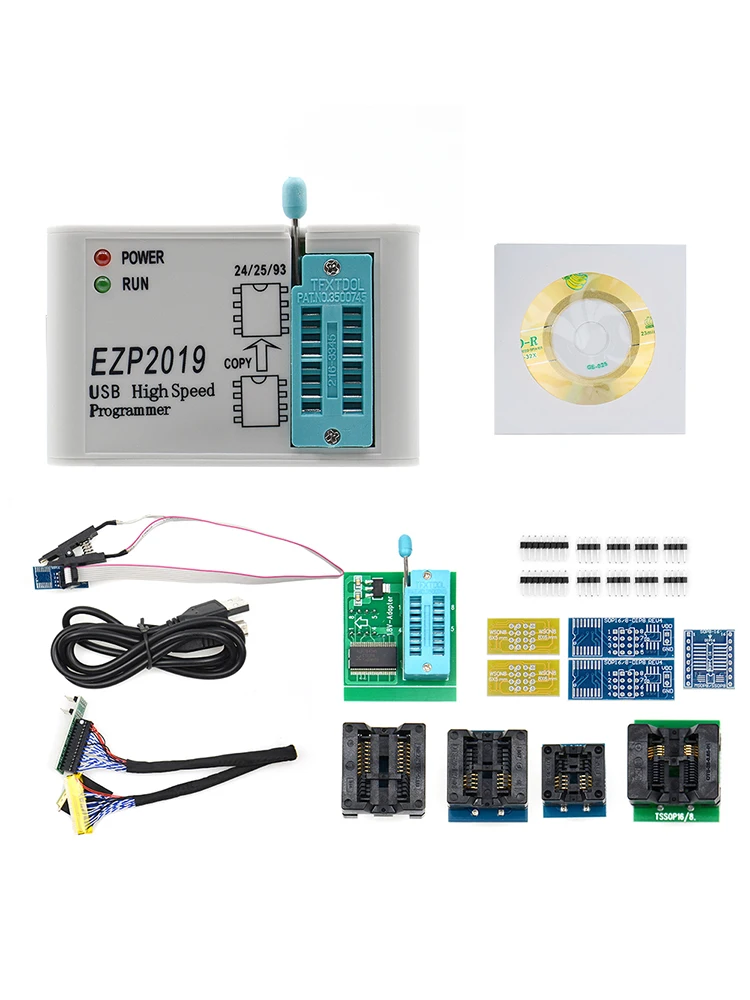 EZP высокоскоростной USB программатор EZP2019 с 12 разъемами Поддержка 24 25 26 93 EEPROM 25 флэш-чип биос поддержка WIN7 и WIN8
