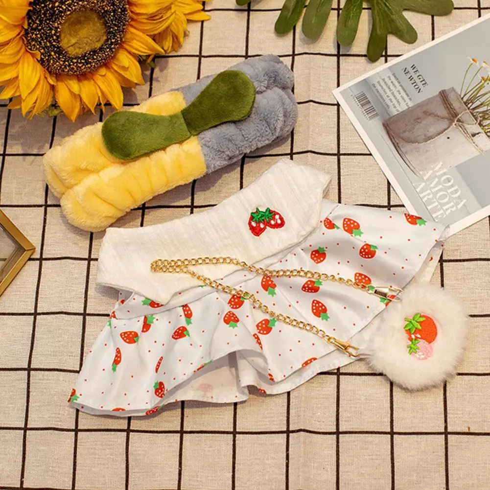 

30cm Plush Toys Knitting Clothes Kit Cartoon Stuffed Dolls Accessories Clothing Hair Band Glasses Bags Girls Birthday Gifts