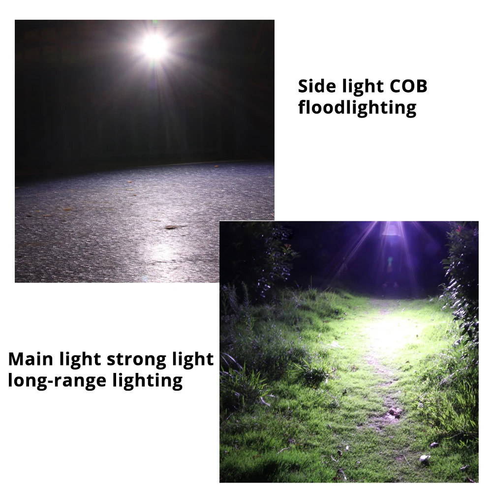 

Rechargeable LED Flashlight Super Bright Torch XPE+COB High Hard ABS Four Bright Light Modes Outdoor Portable Adventure Light