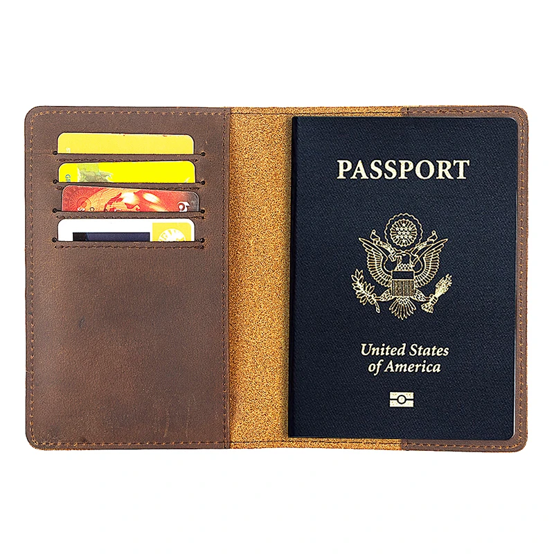 Russian Federation and CCCP Genuine Leather Passport Cover Retro Business Card Holder Men Credit ID Holders | Багаж и сумки