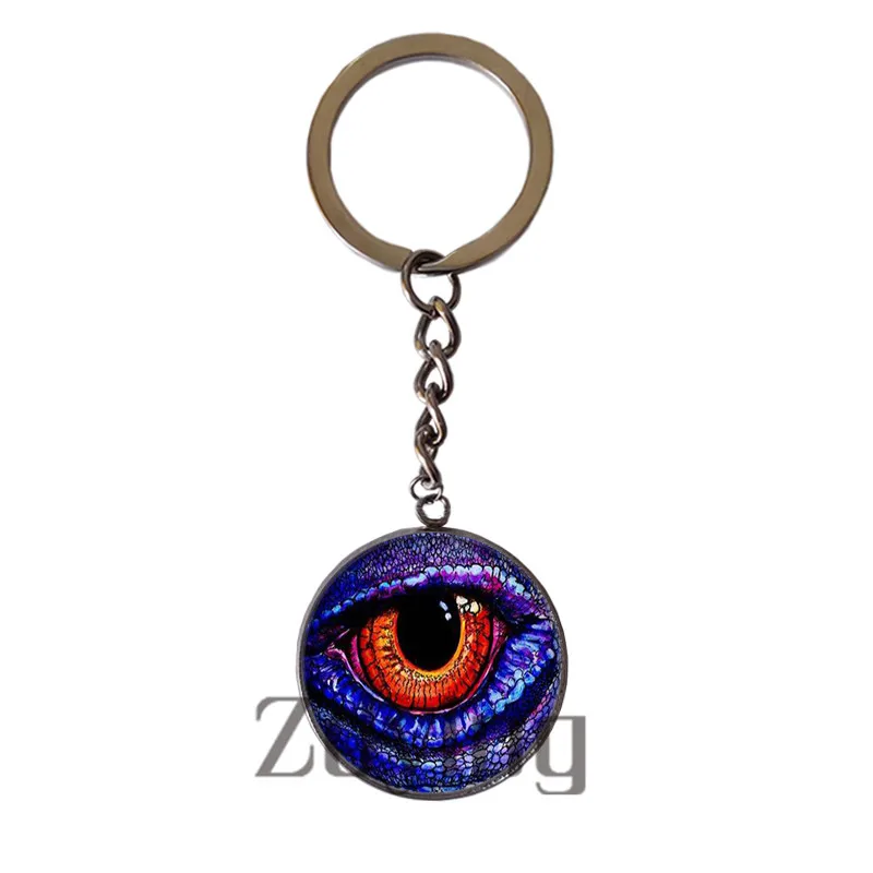 Брелок для ключей с изображением животных дракона кота змеи глаза круглый
