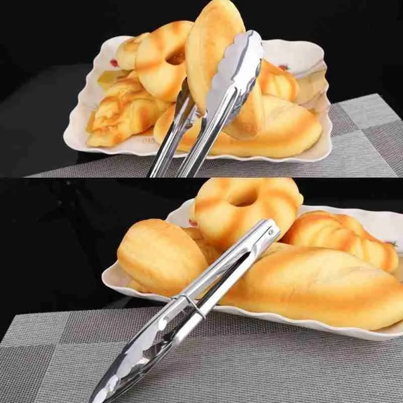 Кухня инструмент Тепло шипцы для хлеба Сталь Салат Посуда 7/9/12/16 щипцы дюймов