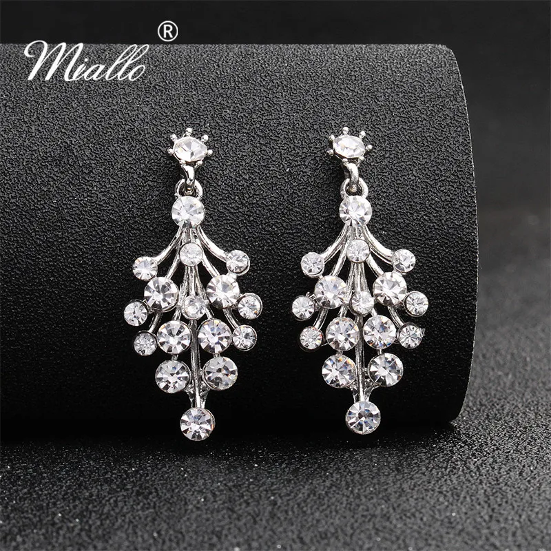 Miallo свадебные серьги для женщин хрустальные ювелирные изделия Висячие Серьги