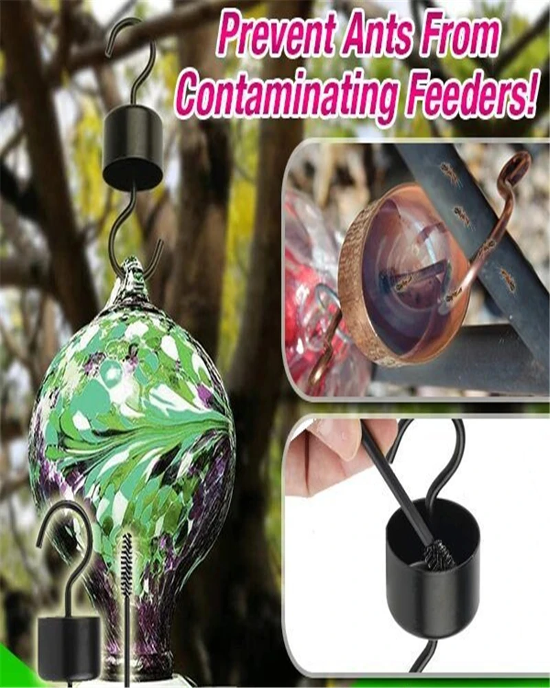 Черный металлический анти муравьиный крючок двойные крючки Кормушка Для Колибри