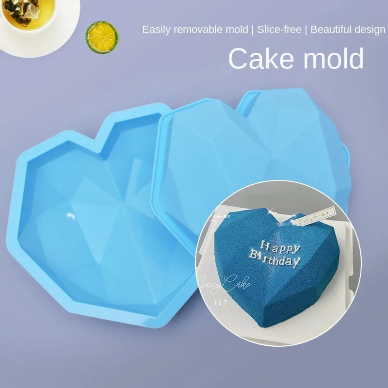 

Baking tools single diamond love shape mold west chocolate pudding mold mold silicone baking cakes