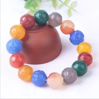duobao candy yanyuan agate bracelet womens natural rough stone carved buddhist bead bracelet jewelry