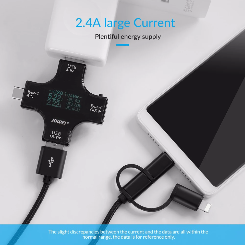 USB кабель ORICO 3 в 1 Micro Charge Type C для iPhone X 7 8 Plus IOS Xiaomi Huawei Samsung кабели быстрой