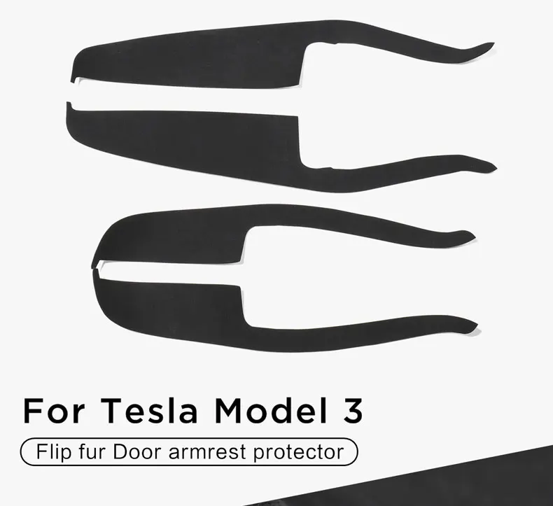 LUCKEASY Автомобильная откидная меховая дверная защита на подлокотник для Tesla модель 3- Защитная пленка для края двери